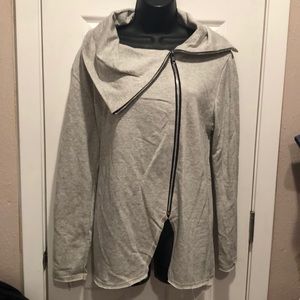 Heather gray zip cardigan